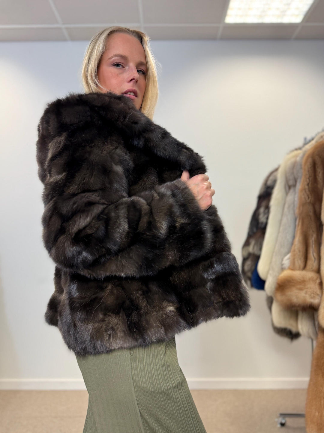 Barguzinsky sable fur coat, large size, new fur coat, sable fur, real fur, excellent, high quality, luxury, russian sable