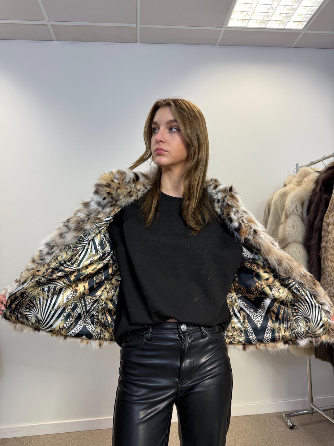 Soft lynx fur jacket, new medium lynx fur coat made of real lynx fur pieces in excellent condition, real fur, fur coat, lynx fur jacket m