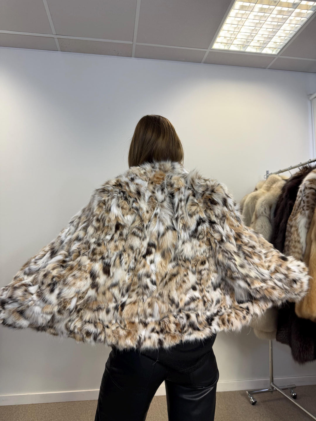 Soft lynx fur jacket, new medium lynx fur coat made of real lynx fur pieces in excellent condition, real fur, fur coat, lynx fur jacket m