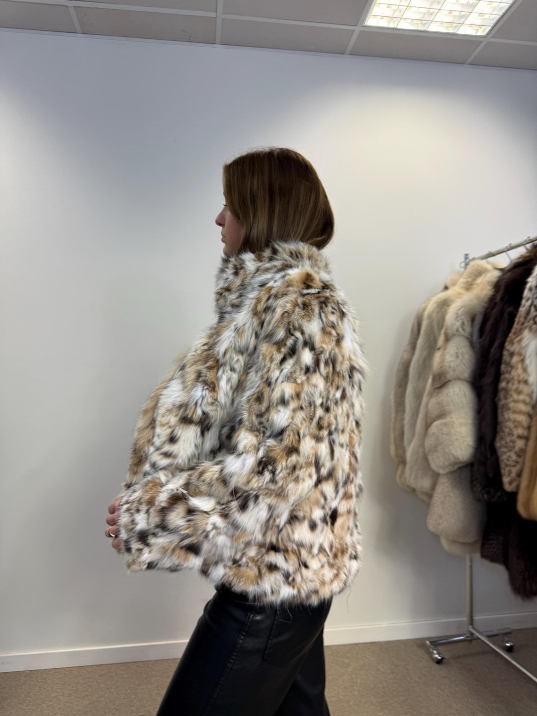 Soft lynx fur jacket, new medium lynx fur coat made of real lynx fur pieces in excellent condition, real fur, fur coat, lynx fur jacket m