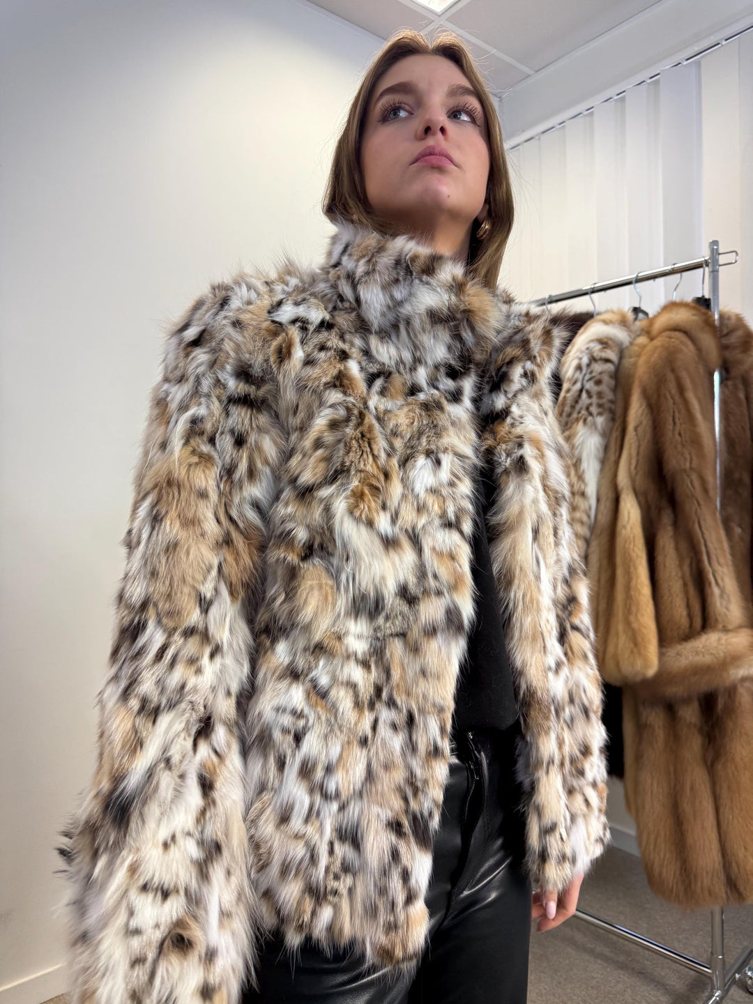Soft lynx fur jacket, new medium lynx fur coat made of real lynx fur pieces in excellent condition, real fur, fur coat, lynx fur jacket m