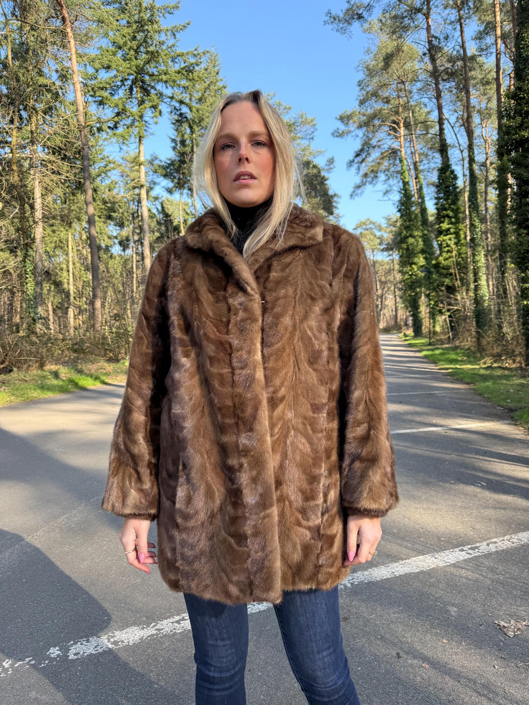 Large Pastel Mink Fur Jacket, Made of Mink Fur Pieces, Light Soft Mink Fur, Classic Vintage Style, Warm and Elegant, Luxurious Feel, Thick