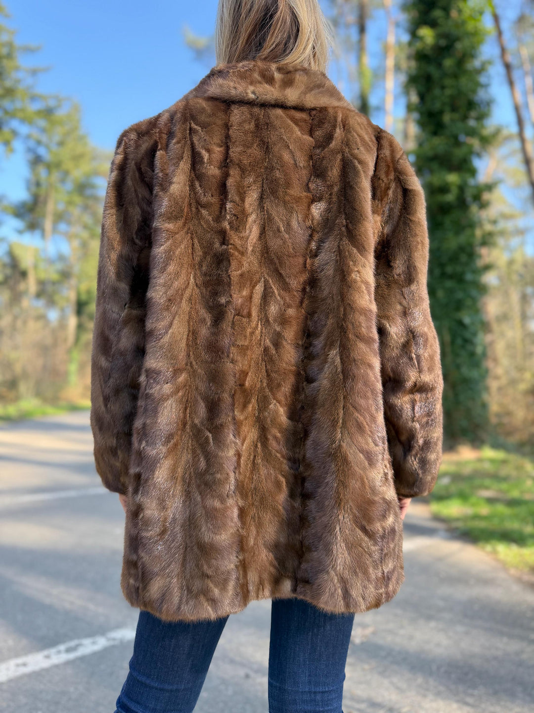 Large Pastel Mink Fur Jacket, Made of Mink Fur Pieces, Light Soft Mink Fur, Classic Vintage Style, Warm and Elegant, Luxurious Feel, Thick