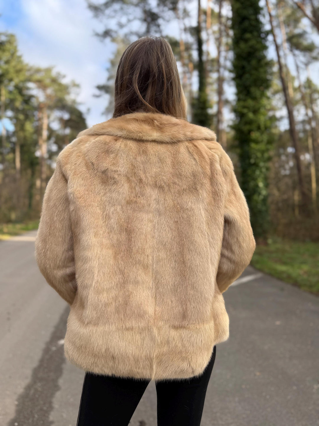 Saga Mink Fur Jacket, Medium Size, Mink Jacket, Vintage Style, Elegant Luxury Fur, Premium Quality Women's Fur Jacket, Real Cream Mink Fur