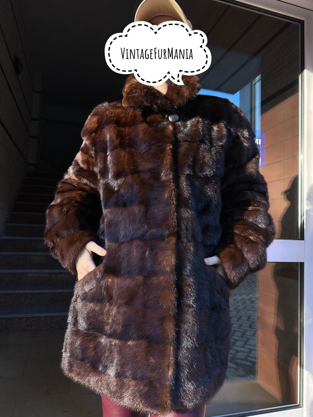 Large Brown Mink Coat, Elegant Mink Fur Coat, Classic Style, Mid-Length Luxury Fur Coat, Timeless Women's Outerwear, Warm Coat, Thick Mink