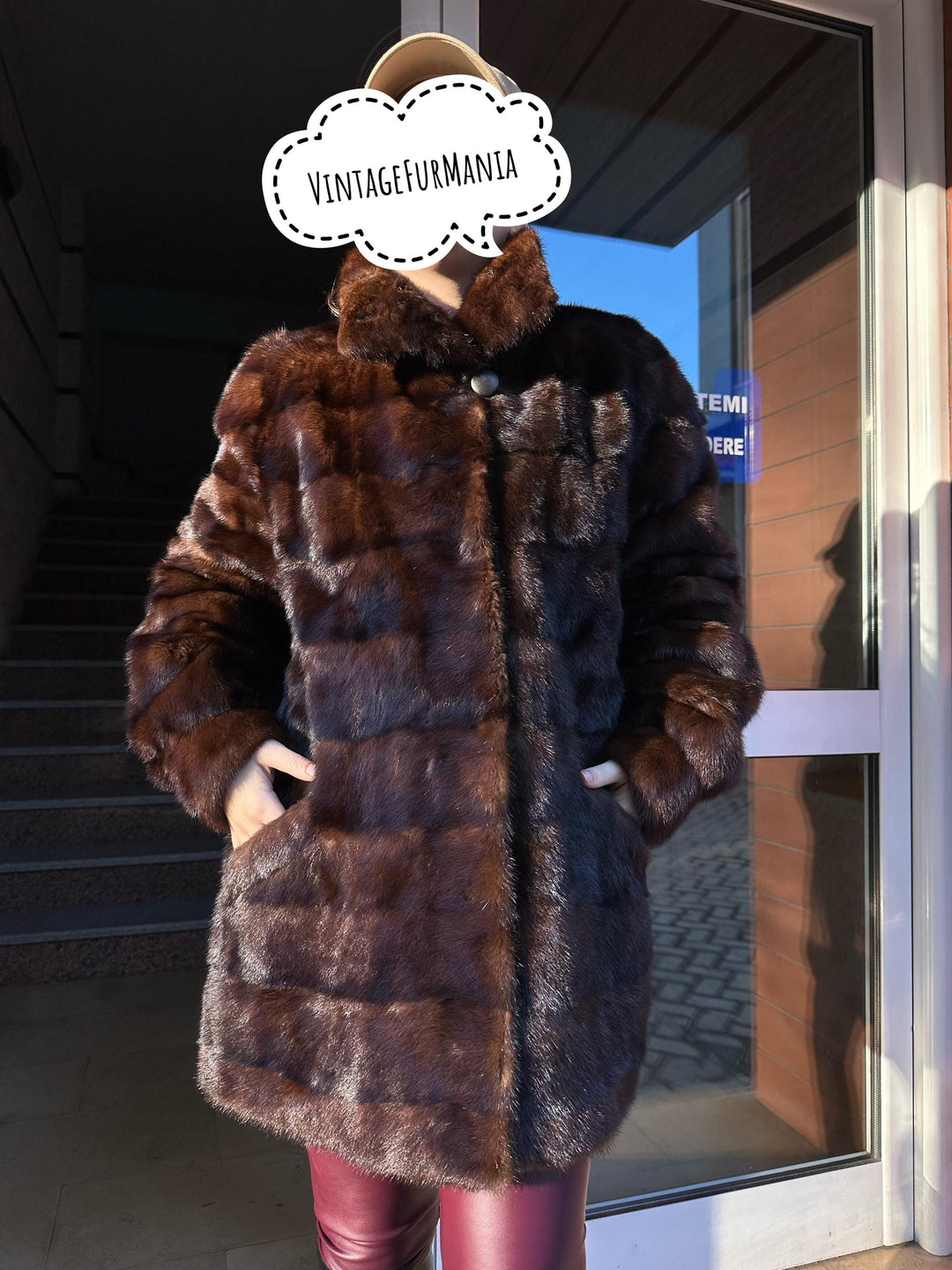 Large Brown Mink Coat, Elegant Mink Fur Coat, Classic Style, Mid-Length Luxury Fur Coat, Timeless Women's Outerwear, Warm Coat, Thick Mink