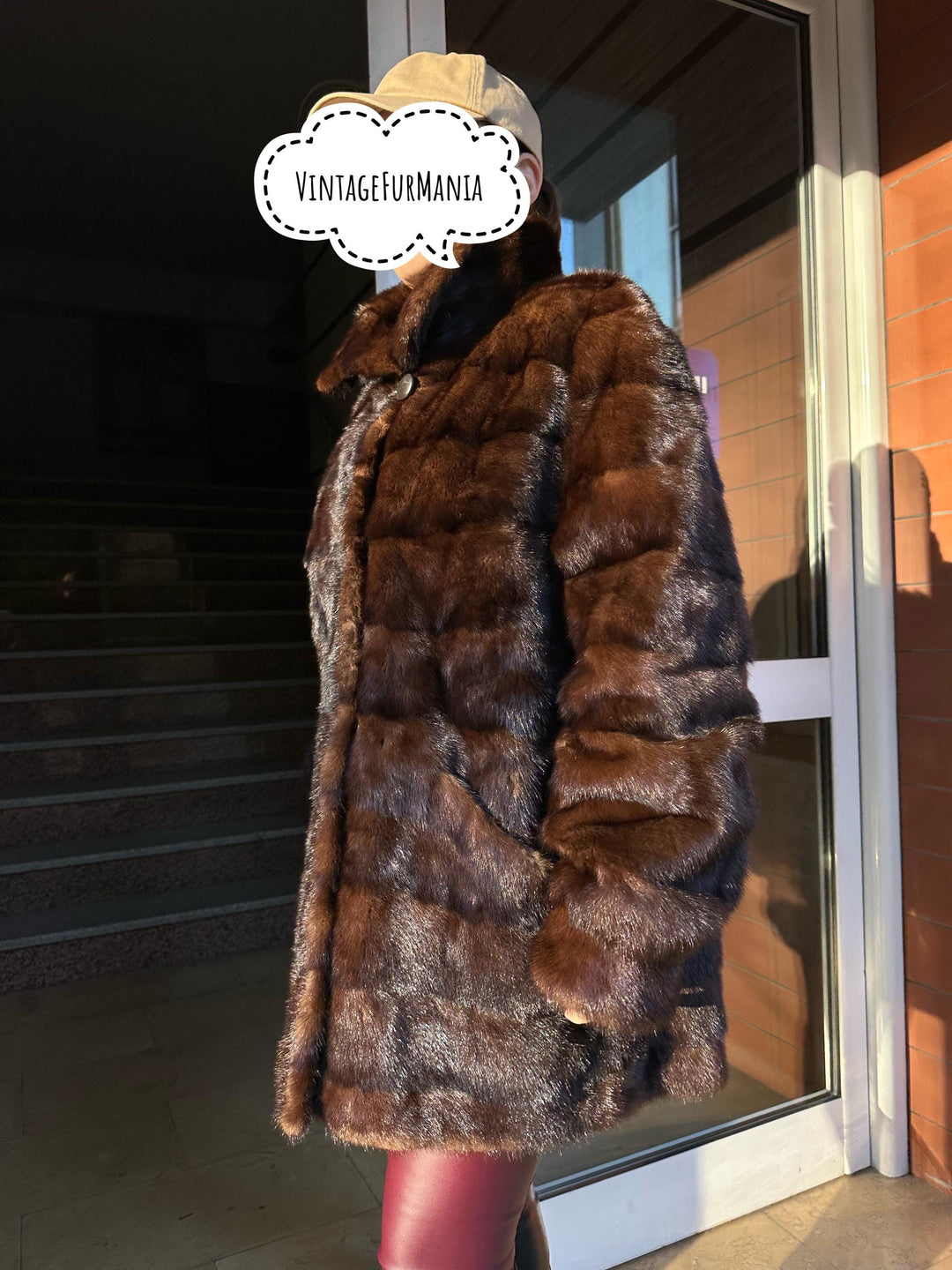 Large Brown Mink Coat, Elegant Mink Fur Coat, Classic Style, Mid-Length Luxury Fur Coat, Timeless Women's Outerwear, Warm Coat, Thick Mink