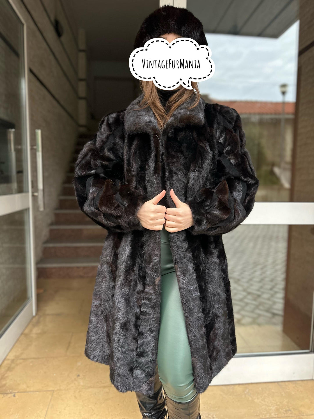 XL Mink Coat in Dark Brown Color, Long Fur Coat, Real Mink Fur, Elegant and Timeless Women's Outerwear, Thick and Soft Mink Fur Coat, Mink