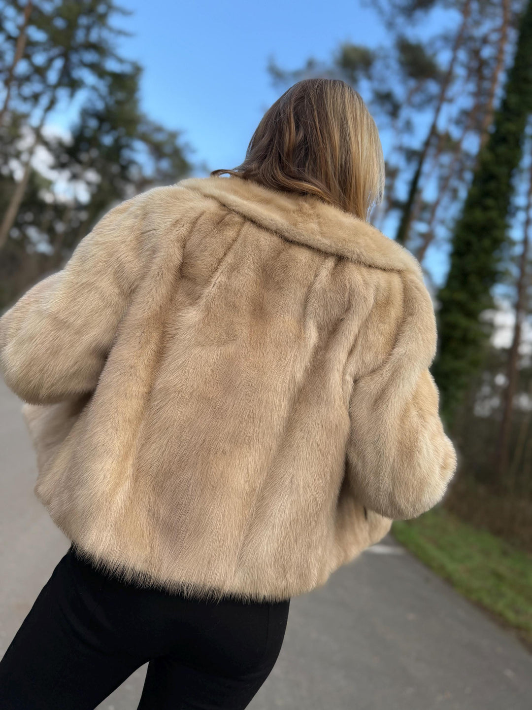 White Cream Mink Fur Jacket, Large Size, Mink Jacket, Vintage Style, Elegant Luxury Fur, Premium Quality Women's Fur Jacket, Real Cream Mink