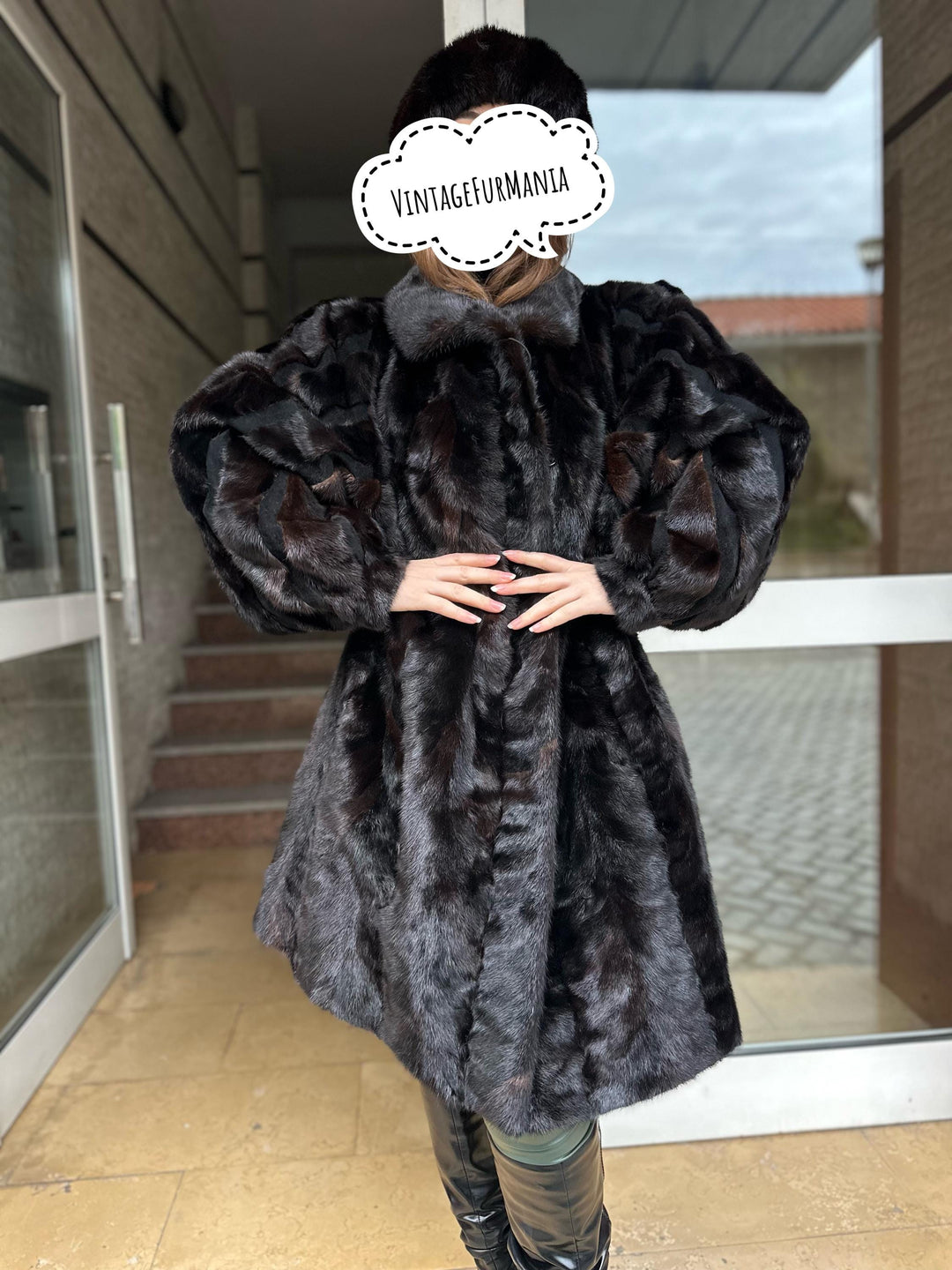 XL Mink Coat in Dark Brown Color, Long Fur Coat, Real Mink Fur, Elegant and Timeless Women's Outerwear, Thick and Soft Mink Fur Coat, Mink
