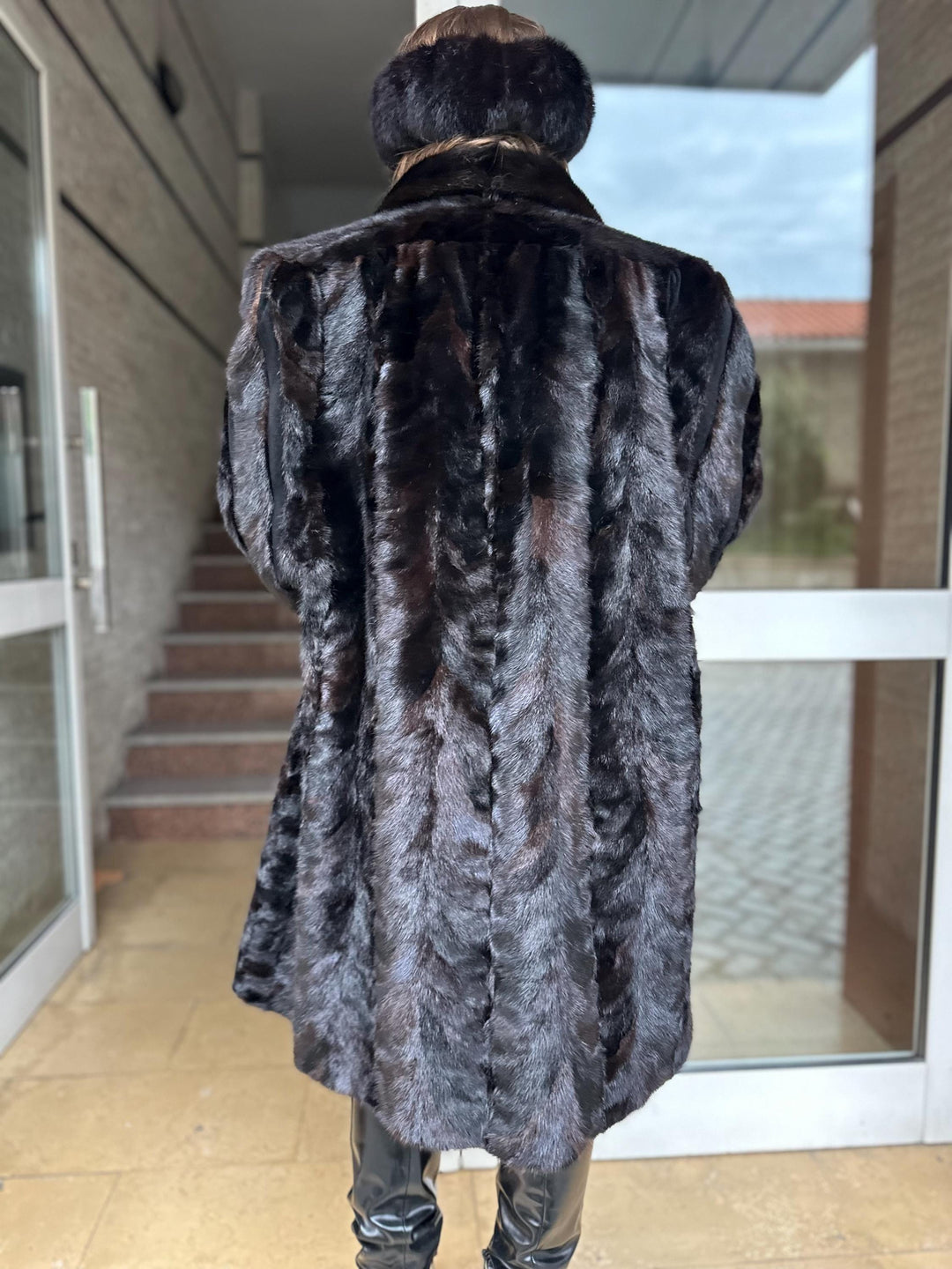 XL Mink Coat in Dark Brown Color, Long Fur Coat, Real Mink Fur, Elegant and Timeless Women's Outerwear, Thick and Soft Mink Fur Coat, Mink