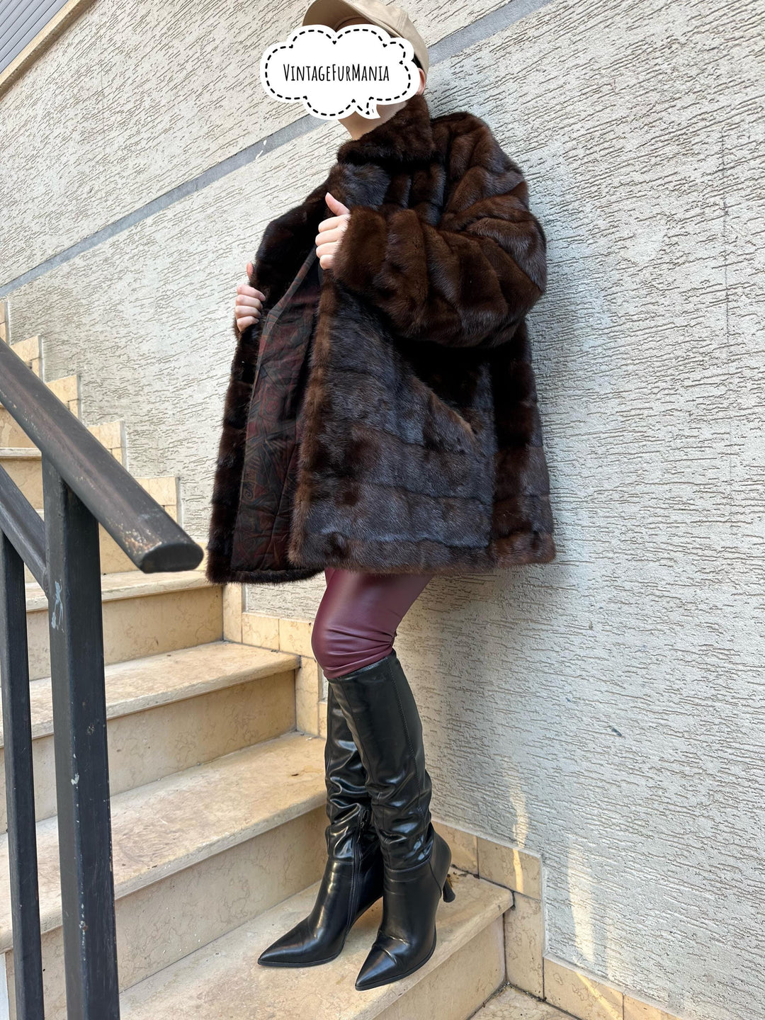 Large Brown Mink Coat, Elegant Mink Fur Coat, Classic Style, Mid-Length Luxury Fur Coat, Timeless Women's Outerwear, Warm Coat, Thick Mink