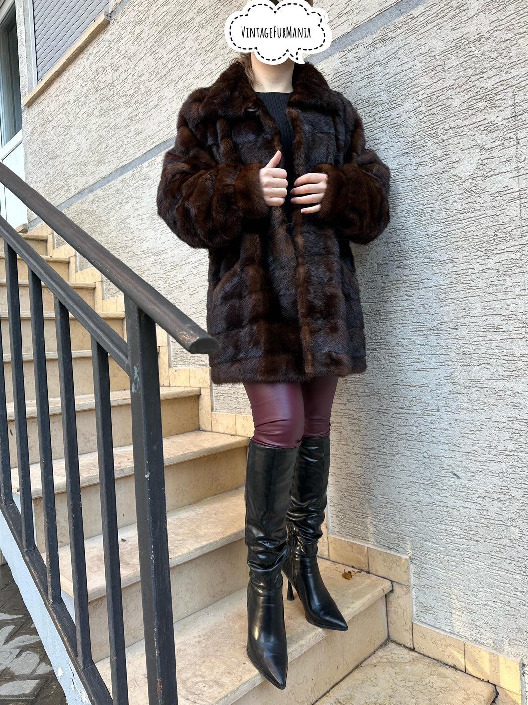 Large Brown Mink Coat, Elegant Mink Fur Coat, Classic Style, Mid-Length Luxury Fur Coat, Timeless Women's Outerwear, Warm Coat, Thick Mink