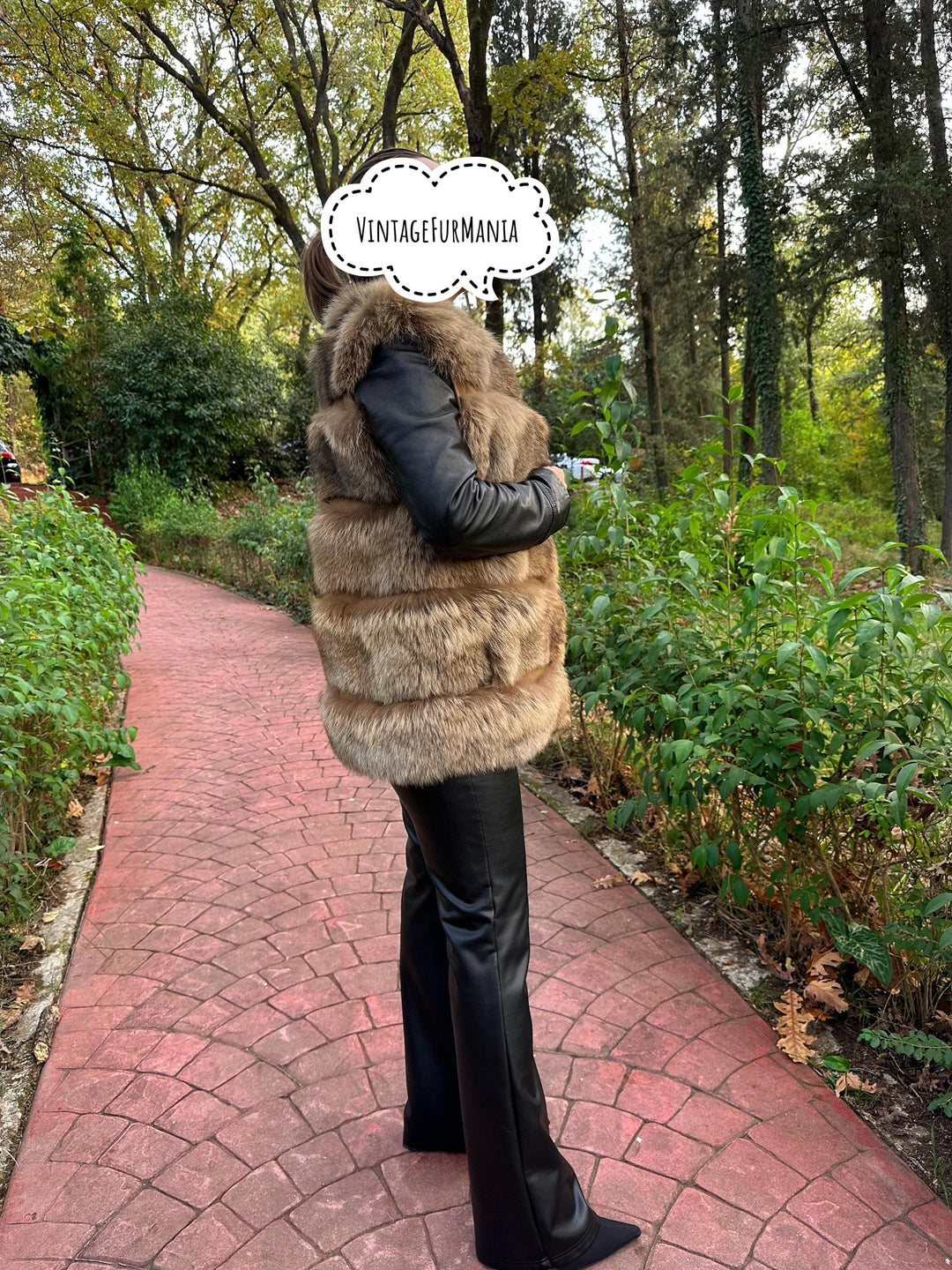 Small Fox Fur Vest in Silver Brown Color, Very Soft and Fluffy Fur, Made in Greece, Luxurious and Elegant Women's Outerwear, Perfect Lining