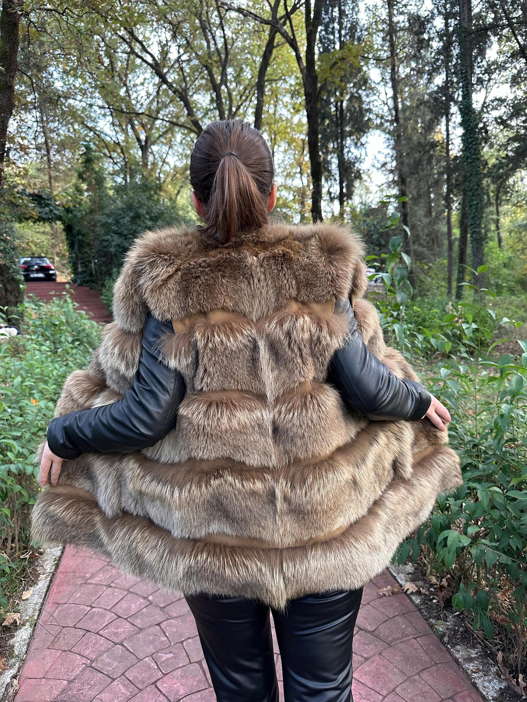 Small Fox Fur Vest in Silver Brown Color, Very Soft and Fluffy Fur, Made in Greece, Luxurious and Elegant Women's Outerwear, Perfect Lining
