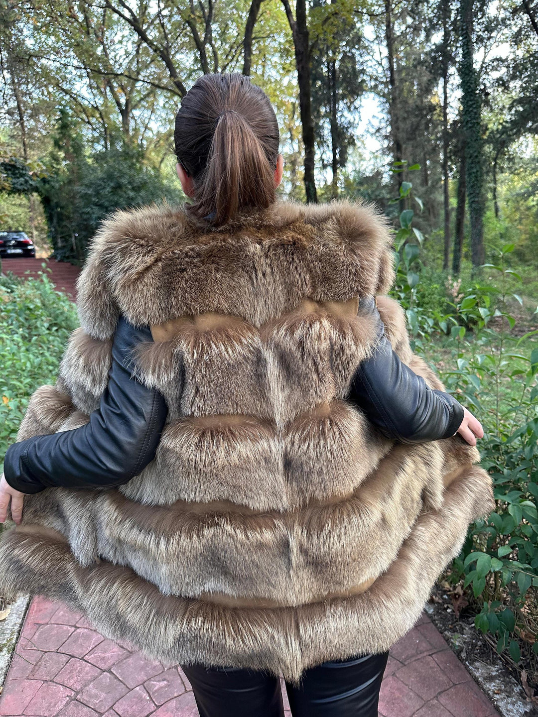 Small Fox Fur Vest in Silver Brown Color, Very Soft and Fluffy Fur, Made in Greece, Luxurious and Elegant Women's Outerwear, Perfect Lining