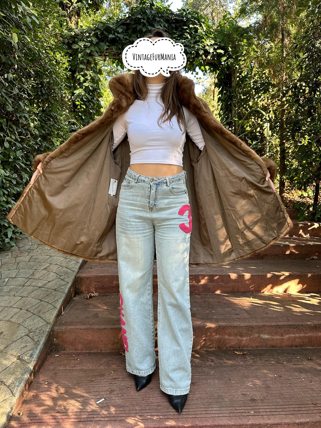 Pastel Brown Mink Swinger, XL/XXL Size, Luxurious and Eye-Catching Mink Fur Coat, Real Mink Fur, Elegant and Timeless Design, Pastel Mink