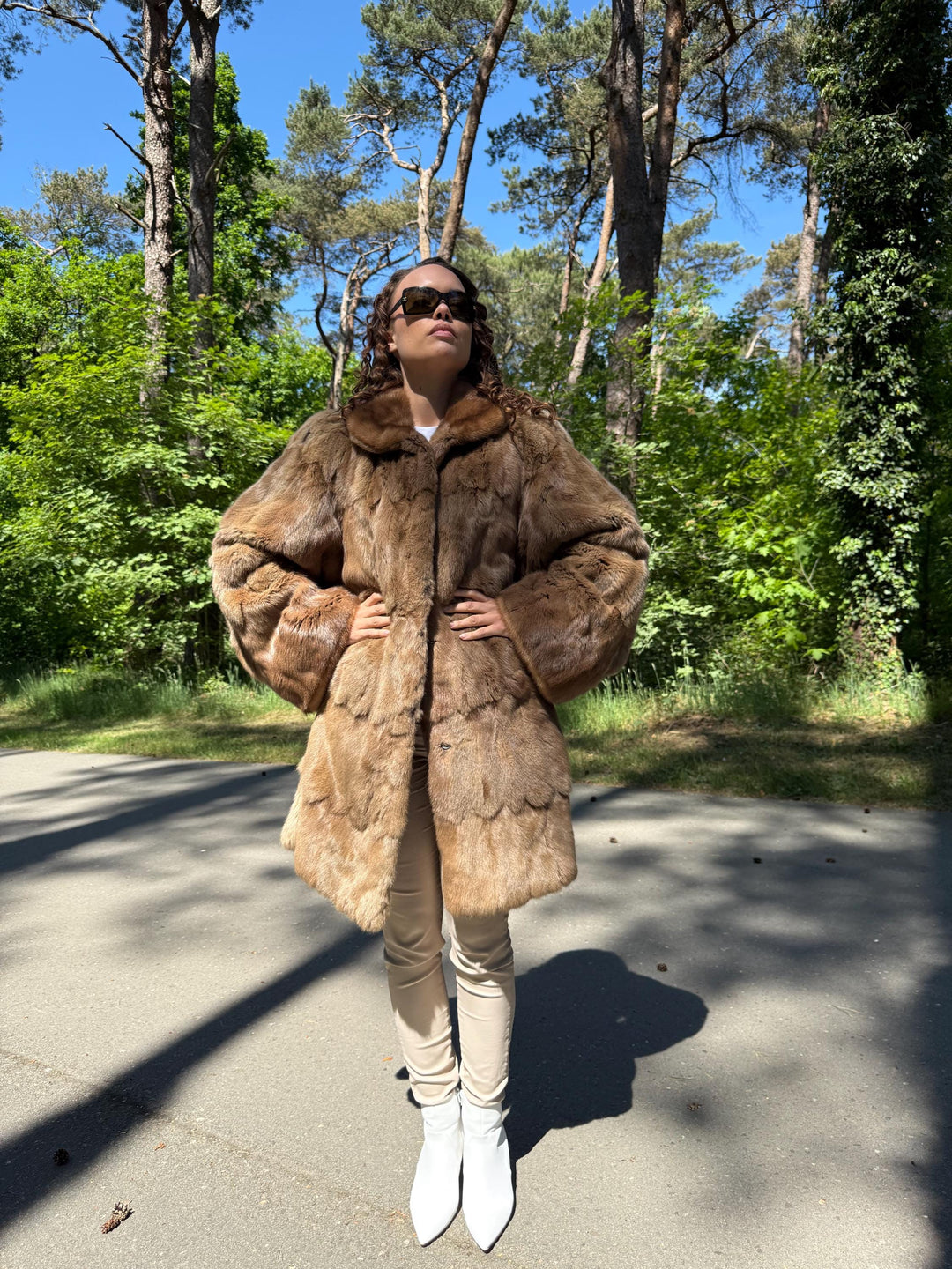 Feh Fur Coat, XXL Size, Fur Coat, Real Fur Coat, Brown Fur Coat, Women's Fur Coat, Thick Fur Coat, Long Fur Coat, Women's Fur Coat, Feh Fur