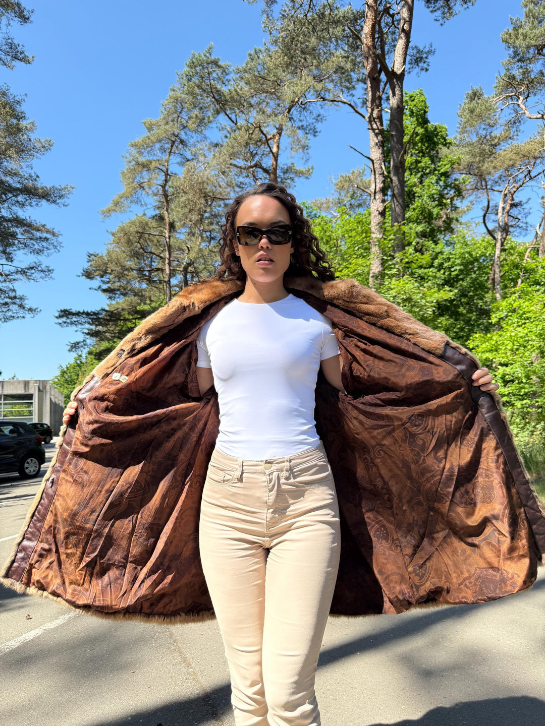 Feh Fur Coat, XXL Size, Fur Coat, Real Fur Coat, Brown Fur Coat, Women's Fur Coat, Thick Fur Coat, Long Fur Coat, Women's Fur Coat, Feh Fur