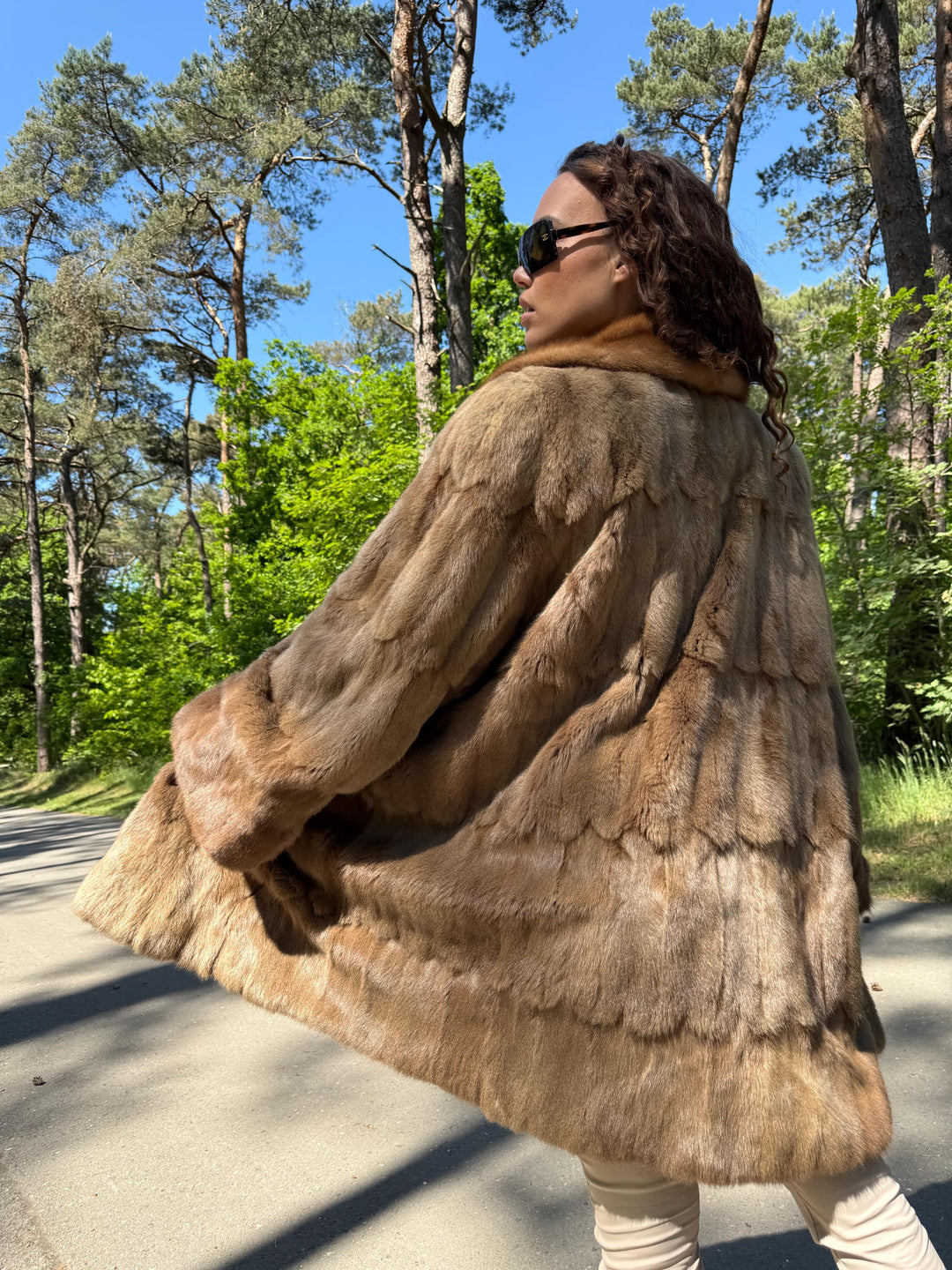 Feh Fur Coat, XXL Size, Fur Coat, Real Fur Coat, Brown Fur Coat, Women's Fur Coat, Thick Fur Coat, Long Fur Coat, Women's Fur Coat, Feh Fur