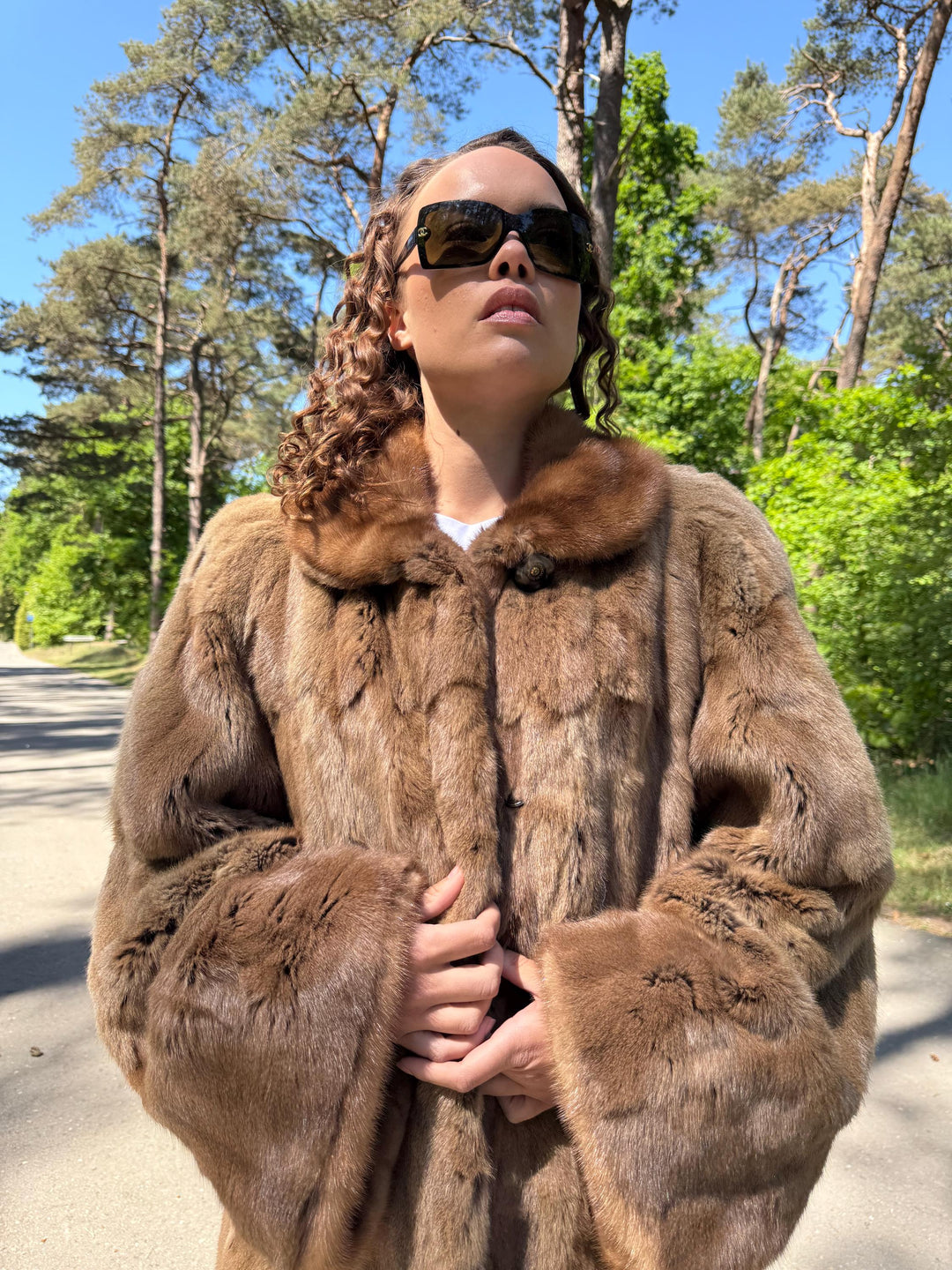 Feh Fur Coat, XXL Size, Fur Coat, Real Fur Coat, Brown Fur Coat, Women's Fur Coat, Thick Fur Coat, Long Fur Coat, Women's Fur Coat, Feh Fur