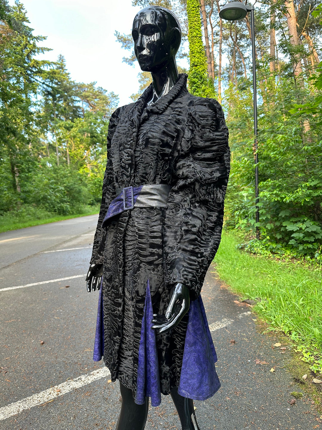 Swakara Astrakhan Fur Coat, Medium fur coat, swakara coat, fur coat, real fur coat, vintage fur coat, fur coats women, black fur coat, rare