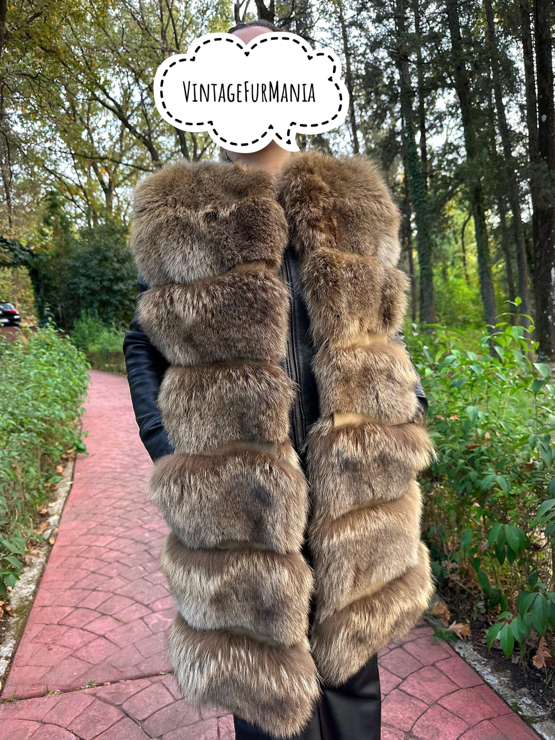Fox Fur Vest in Silver Brown Color, Medium & Small Size, Very Soft and Fluffy Fur, Made in Greece, Luxurious and Elegant Women's Outerwear