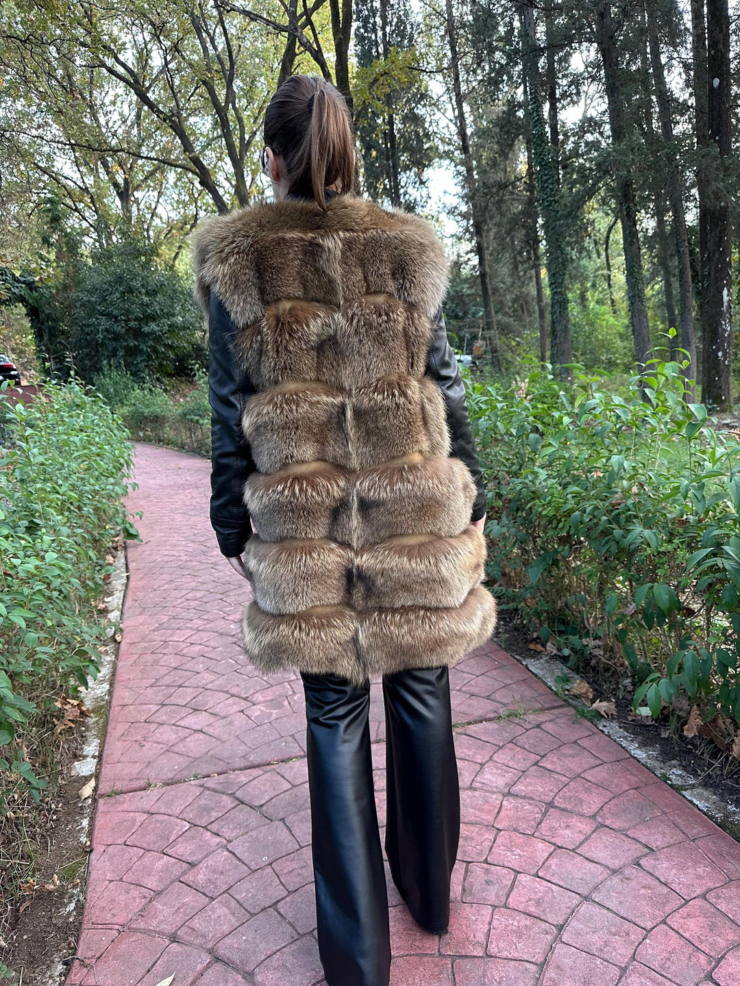 Fox Fur Vest in Silver Brown Color, Medium & Small Size, Very Soft and Fluffy Fur, Made in Greece, Luxurious and Elegant Women's Outerwear