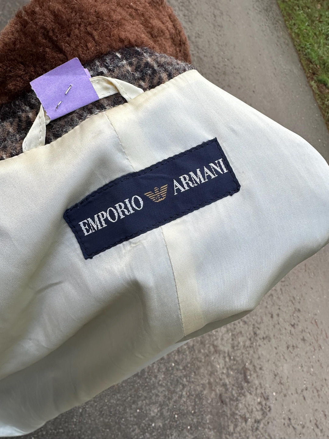 Emporio Armani Coat, One Size, Vintage Unique Style, Full-Length Women's Luxury Coat, Classy and Elegant Outerwear, Fits For All Sizes