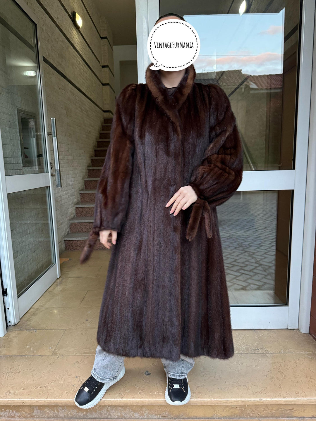 Long Mink Fur Coat, Medium Size, Brown Mink Fur Coat, Real Mink Fur, Vintage Fur Coat, Women's Fur Coat, Mink Fur Coat, Full-Length Fur Coat