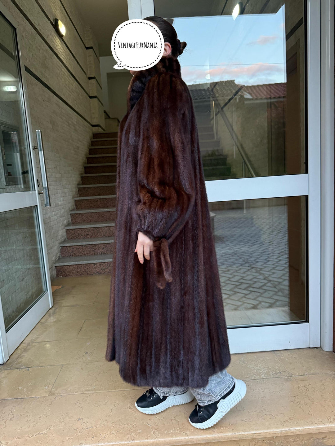 Long Mink Fur Coat, Medium Size, Brown Mink Fur Coat, Real Mink Fur, Vintage Fur Coat, Women's Fur Coat, Mink Fur Coat, Full-Length Fur Coat