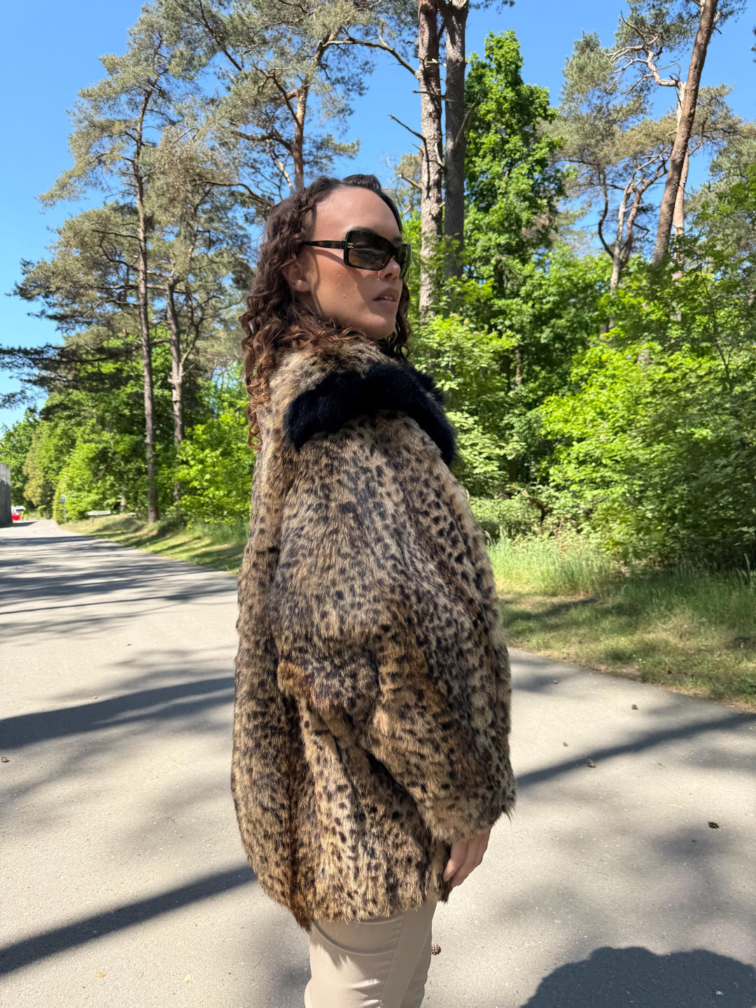 Rabbit Fur Lynx Printed, Large Size, Lynx Fur Jacket, Rabbit Fur Coat, Fur Coat, Womens Fur Jacket, Real Fur Coat, Lynx Fur Coat, Rabbit Fur