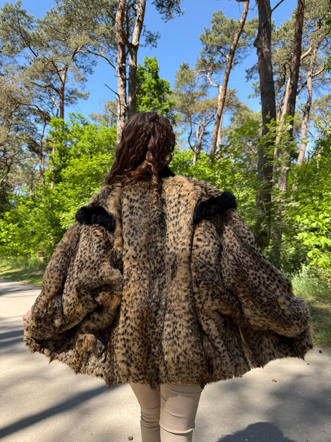 Rabbit Fur Lynx Printed, Large Size, Lynx Fur Jacket, Rabbit Fur Coat, Fur Coat, Womens Fur Jacket, Real Fur Coat, Lynx Fur Coat, Rabbit Fur