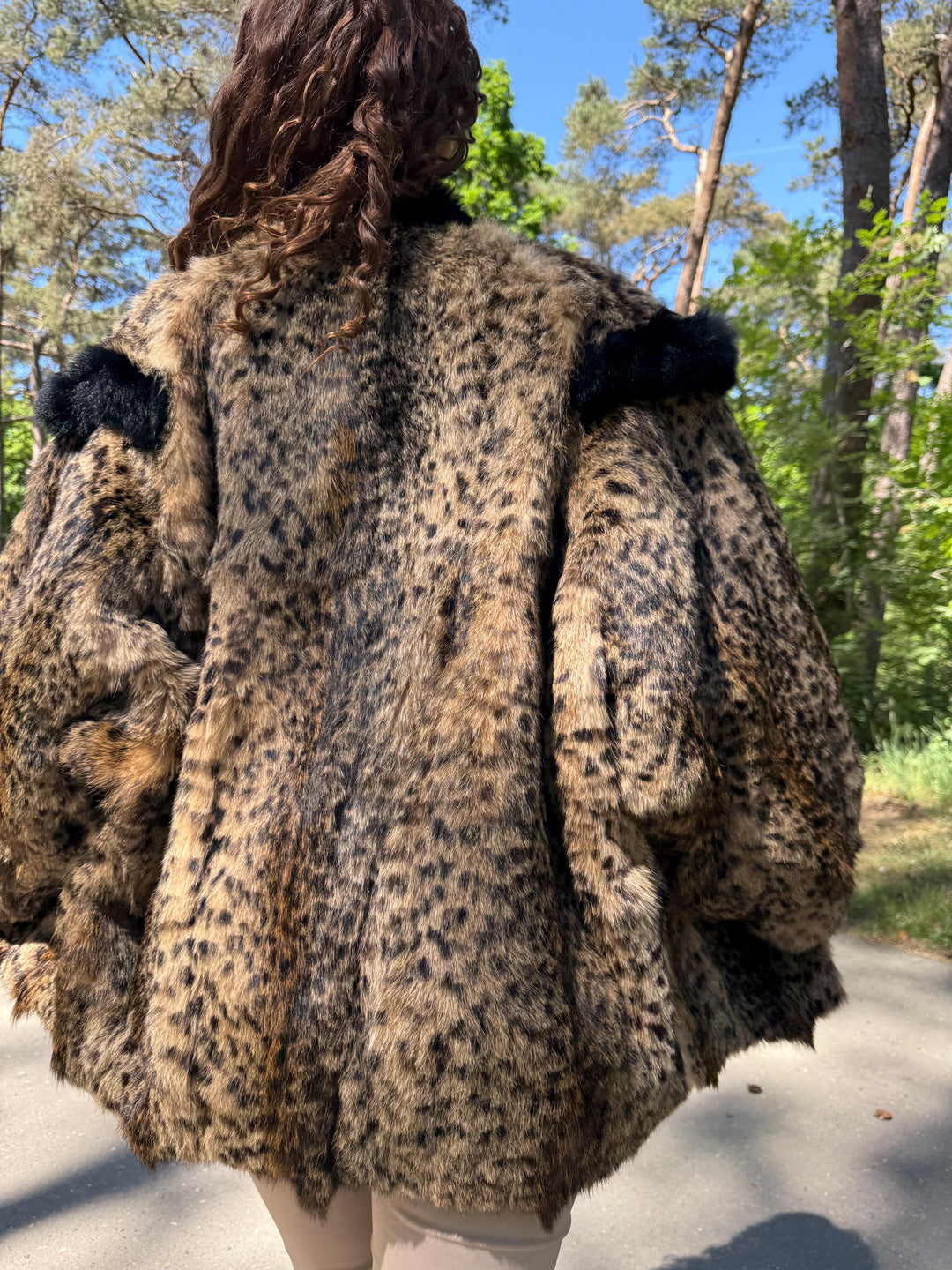 Rabbit Fur Lynx Printed, Large Size, Lynx Fur Jacket, Rabbit Fur Coat, Fur Coat, Womens Fur Jacket, Real Fur Coat, Lynx Fur Coat, Rabbit Fur