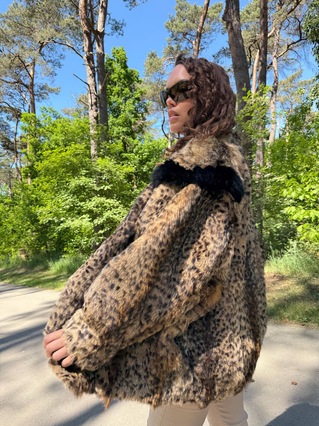 Rabbit Fur Lynx Printed, Large Size, Lynx Fur Jacket, Rabbit Fur Coat, Fur Coat, Womens Fur Jacket, Real Fur Coat, Lynx Fur Coat, Rabbit Fur