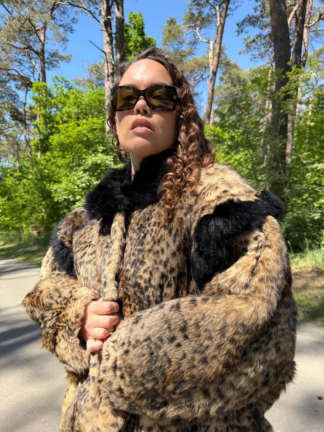 Rabbit Fur Lynx Printed, Large Size, Lynx Fur Jacket, Rabbit Fur Coat, Fur Coat, Womens Fur Jacket, Real Fur Coat, Lynx Fur Coat, Rabbit Fur