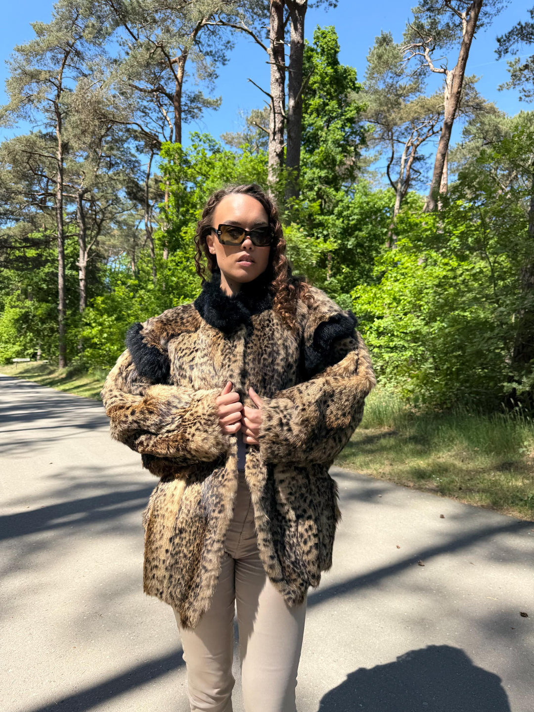 Rabbit Fur Lynx Printed, Large Size, Lynx Fur Jacket, Rabbit Fur Coat, Fur Coat, Womens Fur Jacket, Real Fur Coat, Lynx Fur Coat, Rabbit Fur