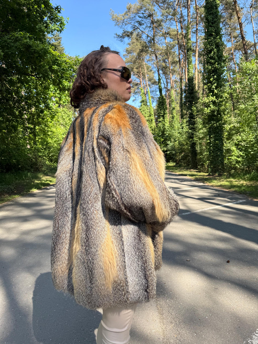Gray Cross Fox Fur Coat, Medium Size, Real Fur Coat, Fox Fur Coat, Fox Fur Jacket, Cross Fox Jacket, Fox Jacket, Fox Fur, Real Vintage Fur