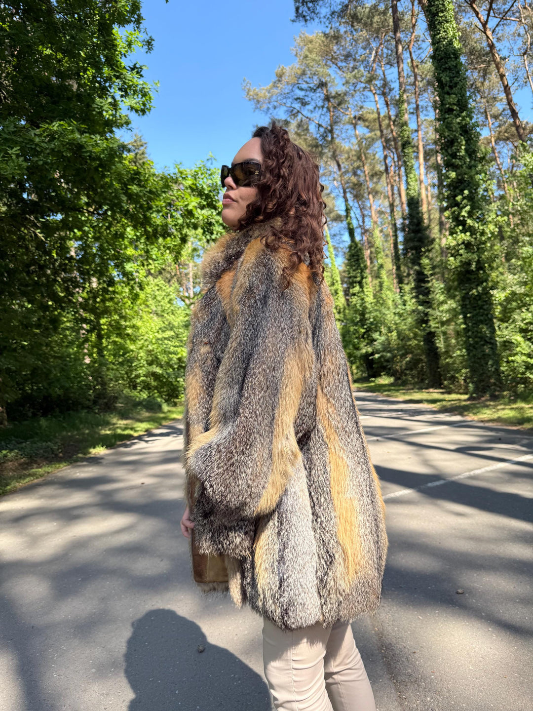 Gray Cross Fox Fur Coat, Medium Size, Real Fur Coat, Fox Fur Coat, Fox Fur Jacket, Cross Fox Jacket, Fox Jacket, Fox Fur, Real Vintage Fur