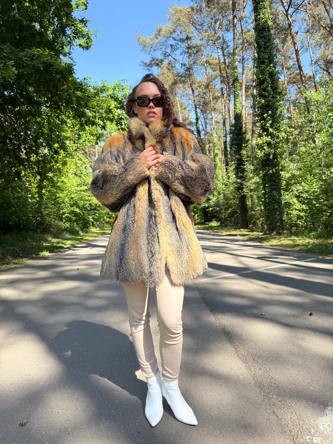 Gray Cross Fox Fur Coat, Medium Size, Real Fur Coat, Fox Fur Coat, Fox Fur Jacket, Cross Fox Jacket, Fox Jacket, Fox Fur, Real Vintage Fur