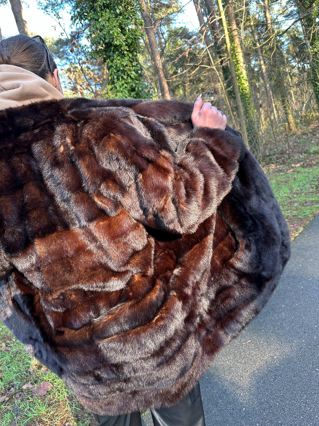 Brown Mink Fur Coat, XL Size, Warm and Soft Natural Brown Fur, Heavy & Luxurious Coat, Women's Outerwear, Real Fur coat, Vintage Fur Coat