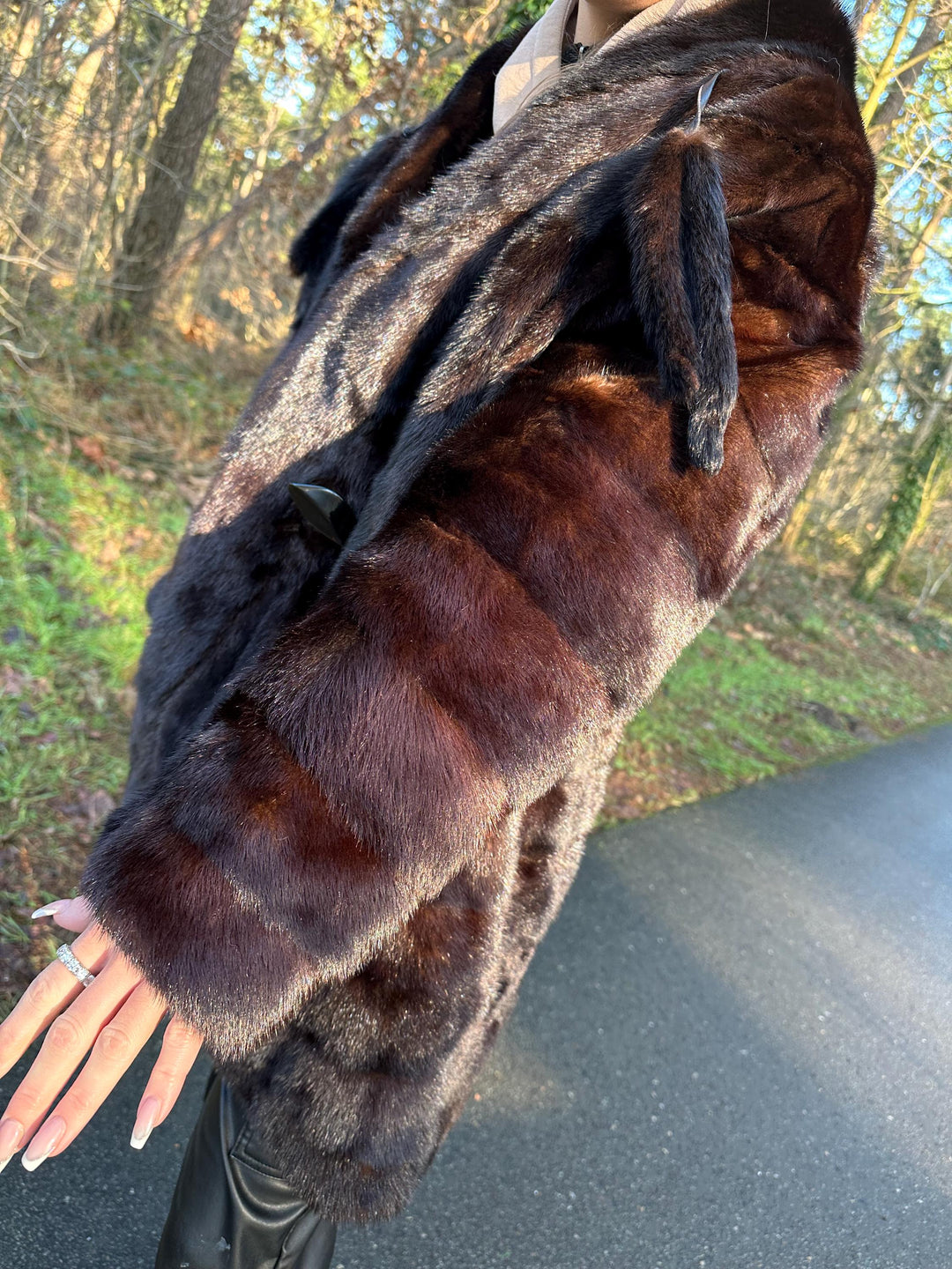 Brown Mink Fur Coat, XL Size, Warm and Soft Natural Brown Fur, Heavy & Luxurious Coat, Women's Outerwear, Real Fur coat, Vintage Fur Coat