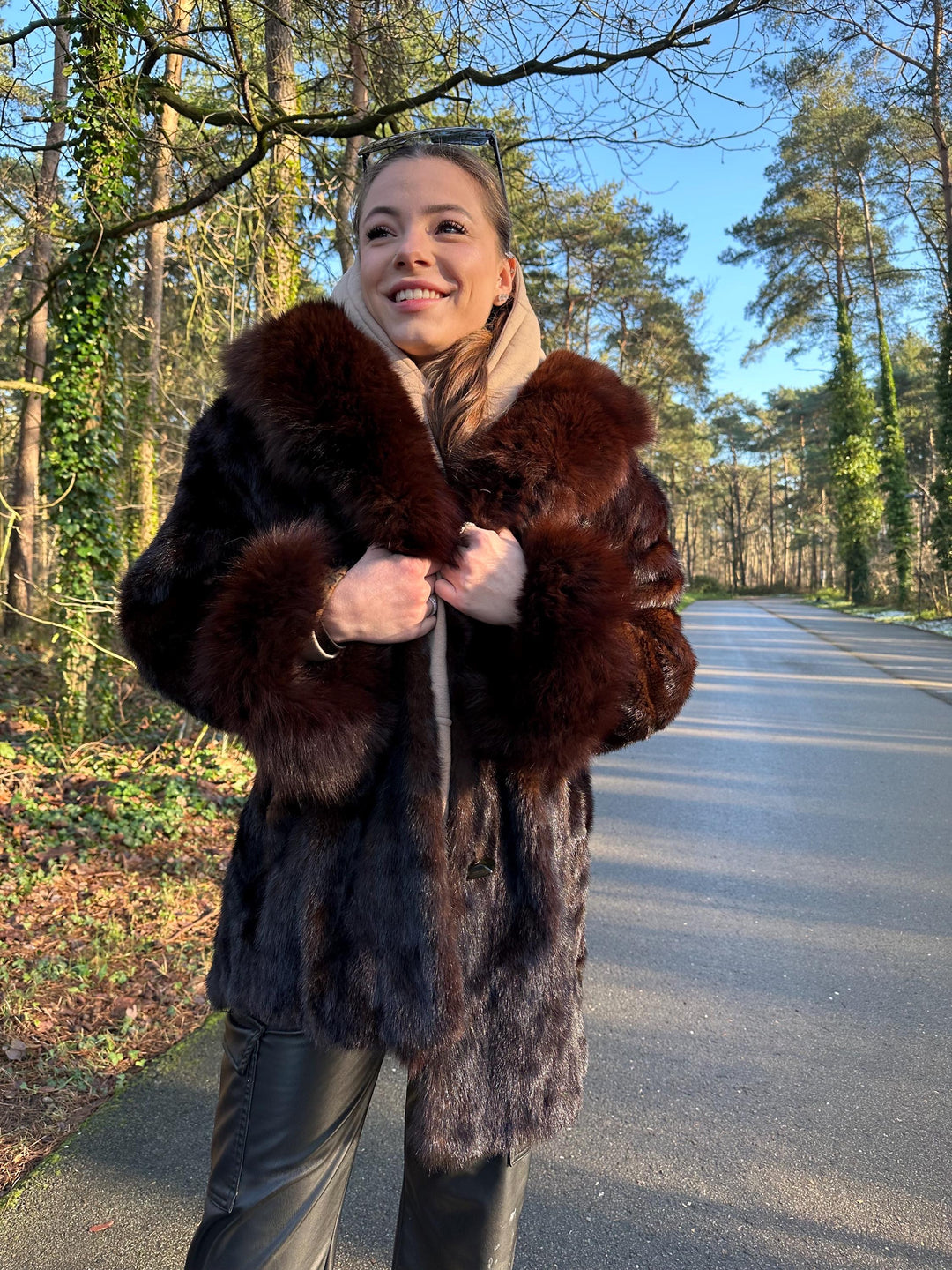 OUTLET Natural Brown Mink Jacket, Large Size Mink Jacket, vintage mink fur jacket, real mink fur, warm fur jacket, real fur, womens fur