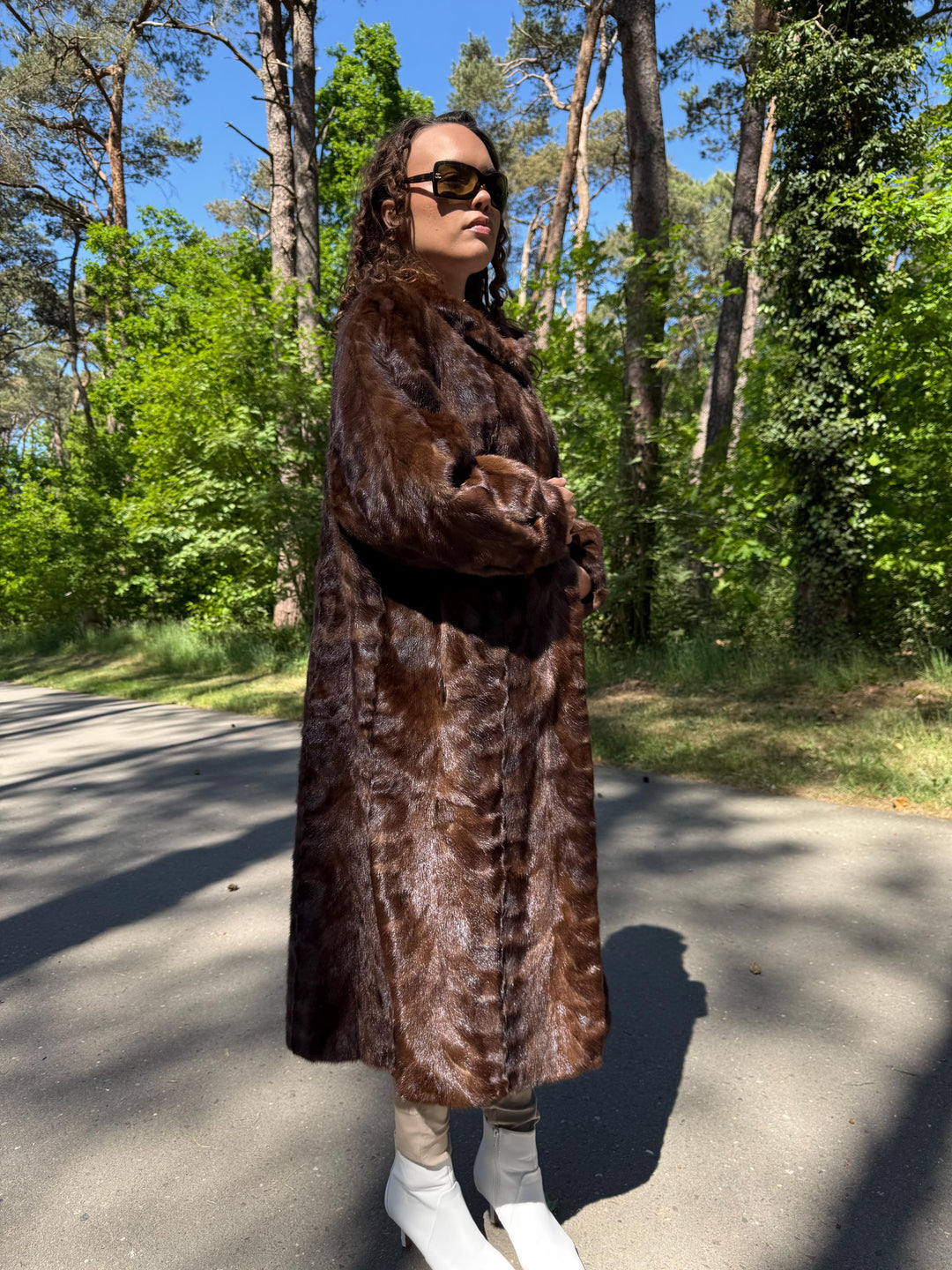 Pastel Mink Fur Coat Full Length, Light Brown Color, Full Mink Pieces, XXL Size, High-Quality Fur, Genuine Mink Coat, Luxury Womens Fur Coat