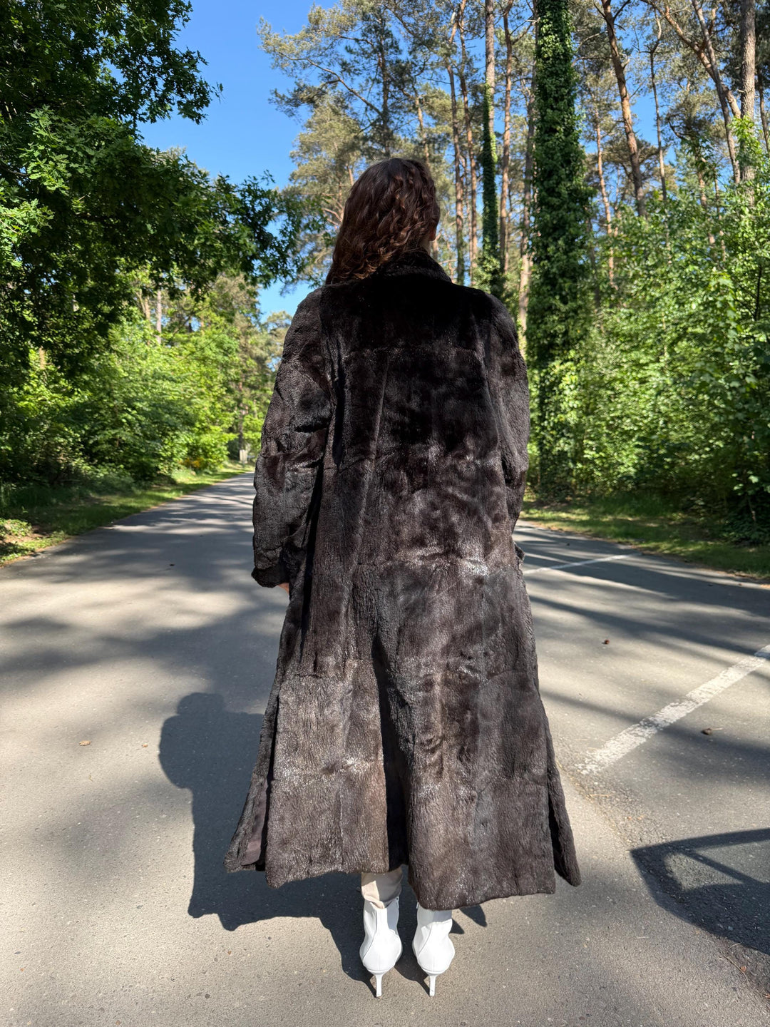 Sheared real Fur Coat, Large Size, Natural Brown Color, Thick  Fur Coat, Long Elegant Fur Coat, Real Beaver Fur, Vintage Fur Coat