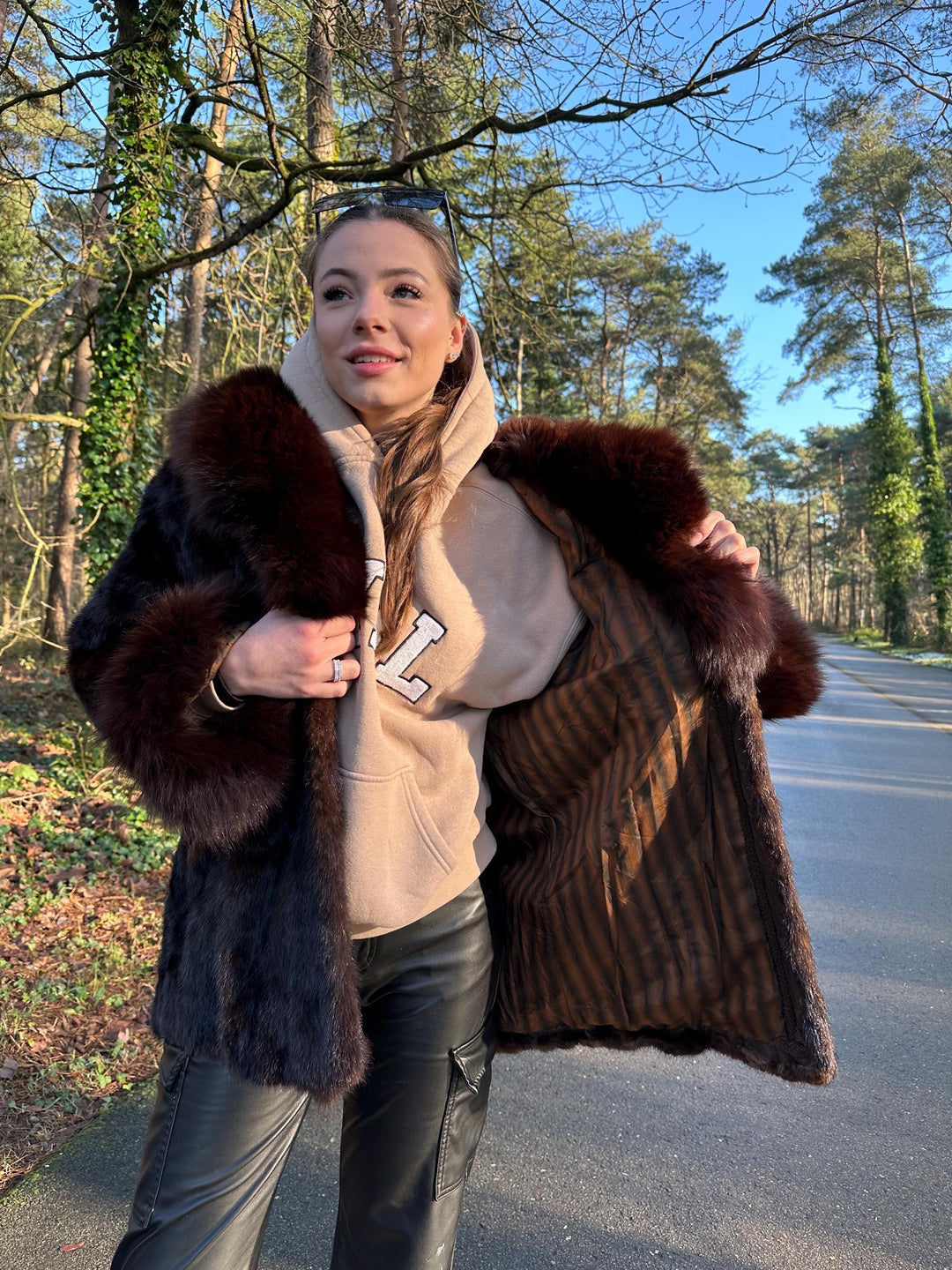 OUTLET Natural Brown Mink Jacket, Large Size Mink Jacket, vintage mink fur jacket, real mink fur, warm fur jacket, real fur, womens fur