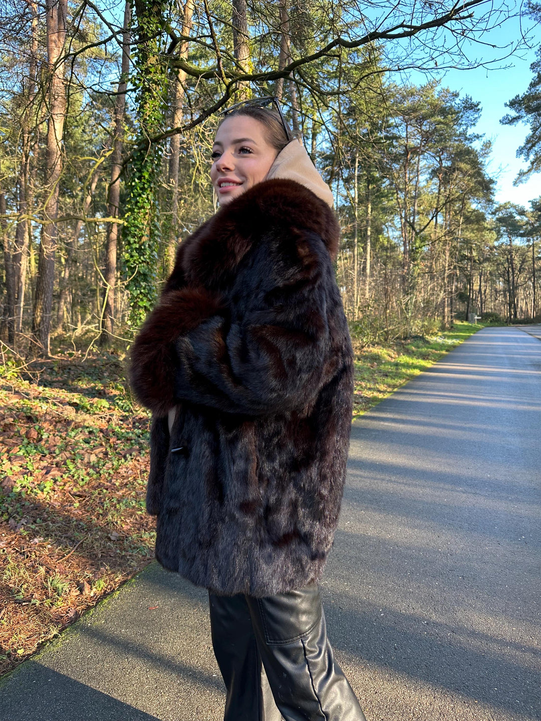 OUTLET Natural Brown Mink Jacket, Large Size Mink Jacket, vintage mink fur jacket, real mink fur, warm fur jacket, real fur, womens fur
