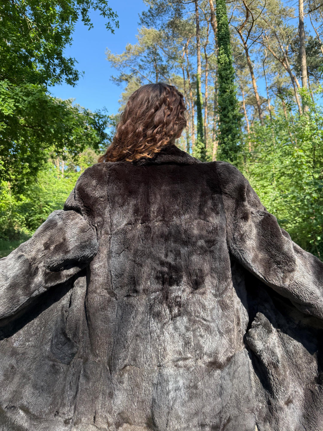 Sheared real Fur Coat, Large Size, Natural Brown Color, Thick  Fur Coat, Long Elegant Fur Coat, Real Beaver Fur, Vintage Fur Coat