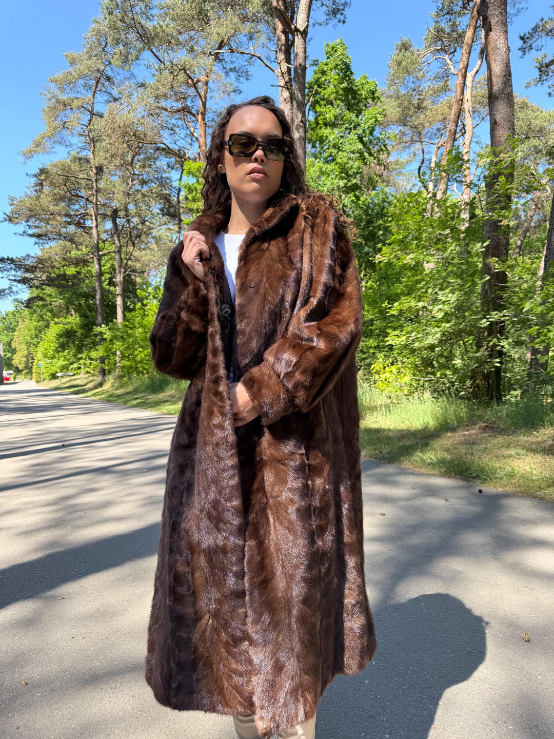 Pastel Mink Fur Coat Full Length, Light Brown Color, Full Mink Pieces, XXL Size, High-Quality Fur, Genuine Mink Coat, Luxury Womens Fur Coat
