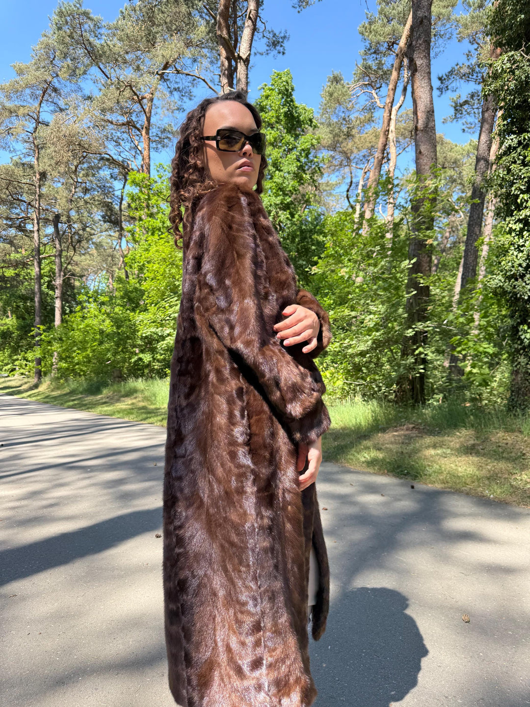 Pastel Mink Fur Coat Full Length, Light Brown Color, Full Mink Pieces, XXL Size, High-Quality Fur, Genuine Mink Coat, Luxury Womens Fur Coat